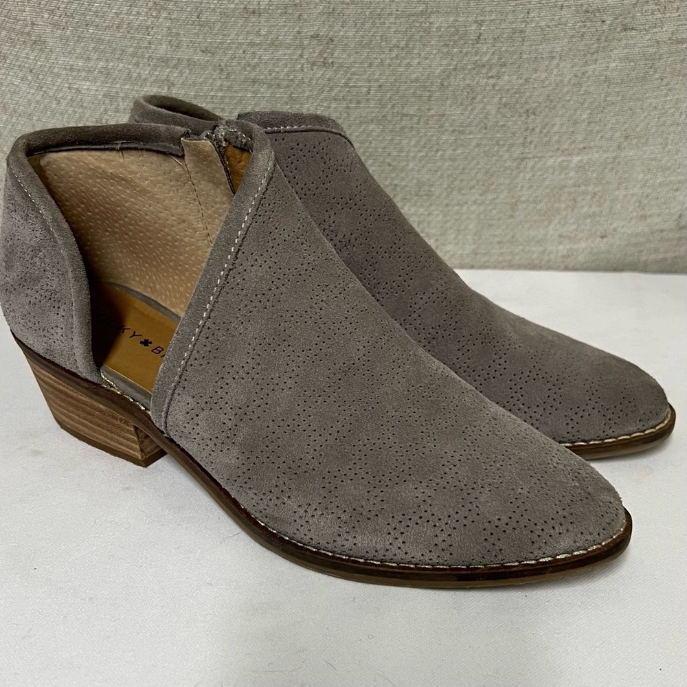 Lucky Brand Gray Suede Ankle Booties
